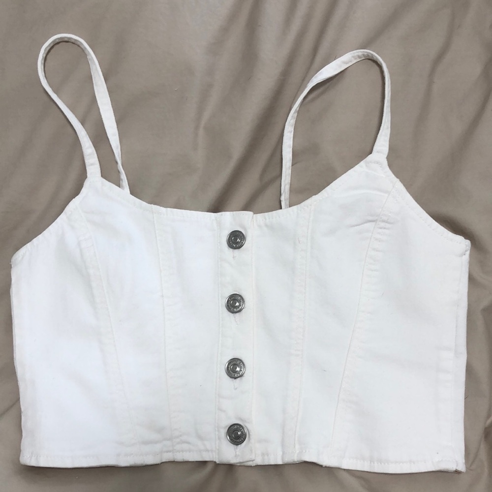 Nwt 7 for all mankind denim crop top